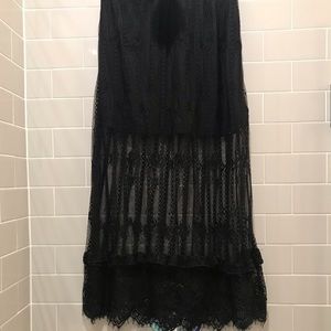 LF Exposed Lace Maxi Skirt (One Way)